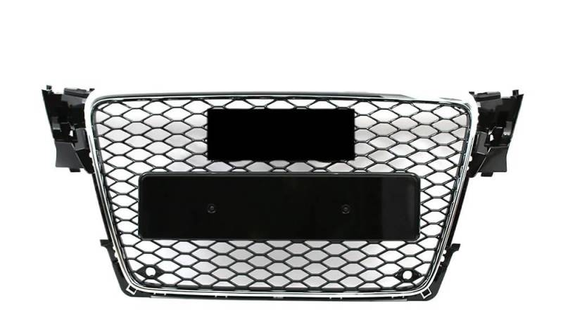 Auto Front Nieren Kühlergrill Frontstoßstangengrill für A4 S4 B8 2009 2010 2011 2012 Chrom Schwarz/Glänzend Schwarz Autozubehör Frontgrill von YQZGRD