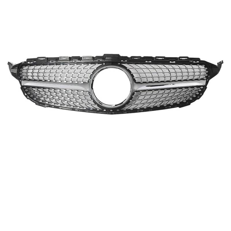 Auto Front Nieren Kühlergrill Frontstoßstangengrill für Benz C-Klasse W205 2015–2018, C180, C200, C250, C300, Chrom-Schwarz-Diamanten-Stil von YQZGRD