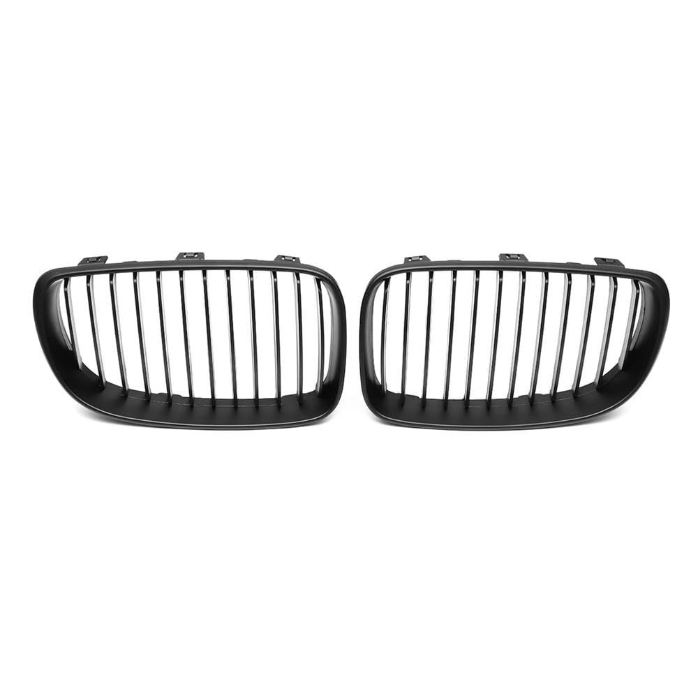 Auto Front Nieren Kühlergrill Für 1er-Serie E81 E82 E87 E88 2D 4D 2007 2008 2009 2010 2011 2012 2013 Paar seitlich glänzende Schwarze vordere Nierengitter von YQZGRD