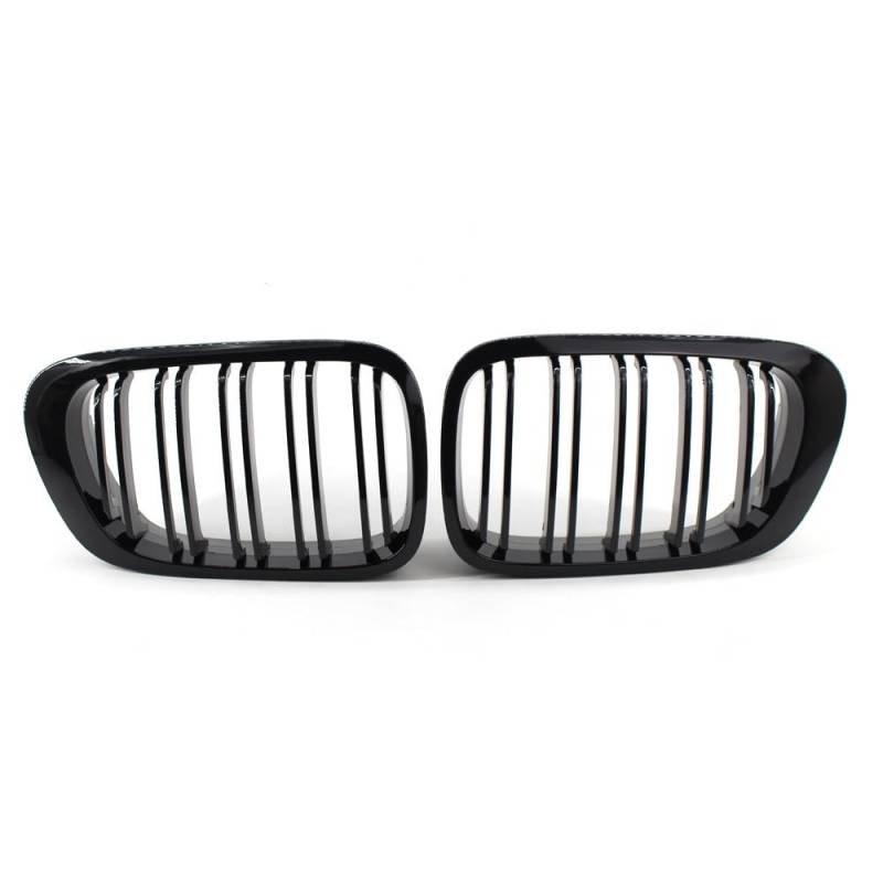 Auto Front Nieren Kühlergrill Für 3er E46 Coupe 2-Türer 1998–2001, für M3 01–06, Frontstoßstange, Nierengitter, glänzend Schwarze Auto-Fronthaube von YQZGRD