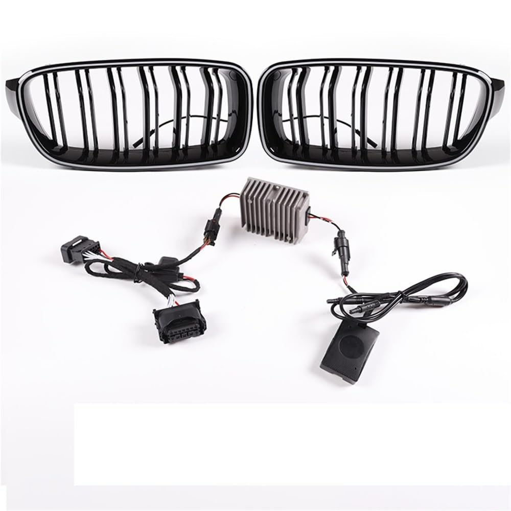 Auto Front Nieren Kühlergrill Für 3er F30 F35, glänzend schwarzer Kühlergrill, Modifikation, Doppellinien-Grill, Doppelsteg-Grill, 2013–2019 von YQZGRD