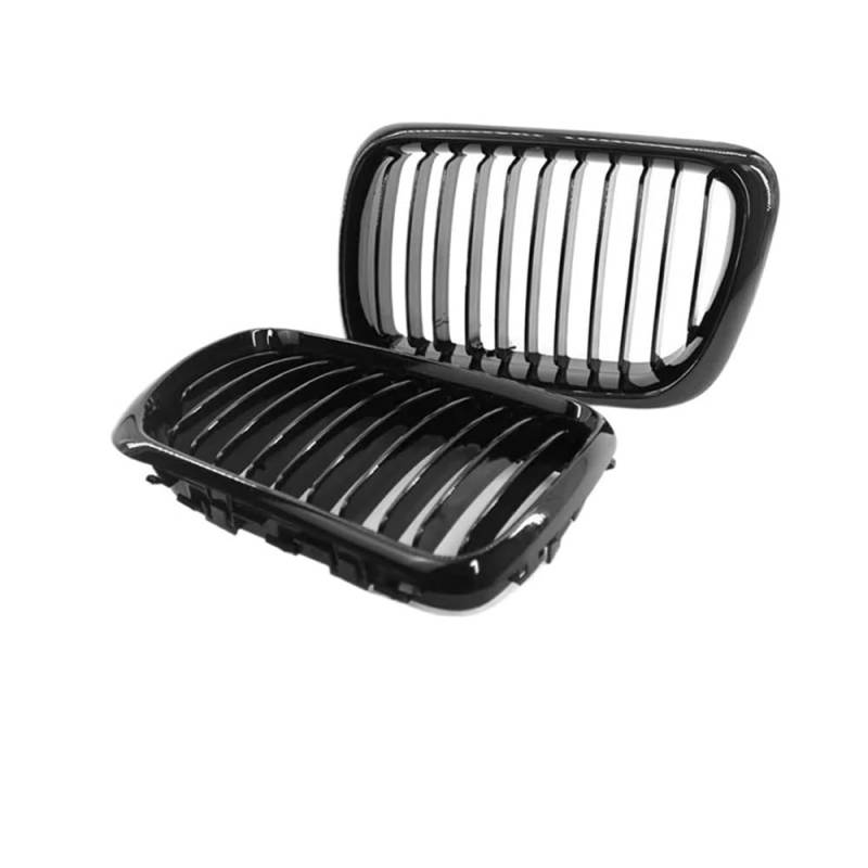 Auto Front Nieren Kühlergrill Für 3er-Serie E36 1992–1999, Auto-Fronthaube, Nierengrill, doppelte Linie, einzelne Lamellen, glänzendes Schwarz, Autozubehör von YQZGRD