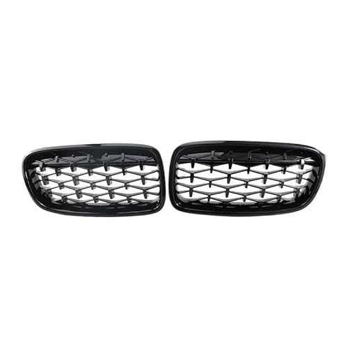 Auto Front Nieren Kühlergrill Für 3er-Serie F30 F31 F35 320i 325i 328 2011–2019, Auto-Frontstoßstangengitter, Doppellinie, glänzend schwarz, Klavierlackschwarz von YQZGRD