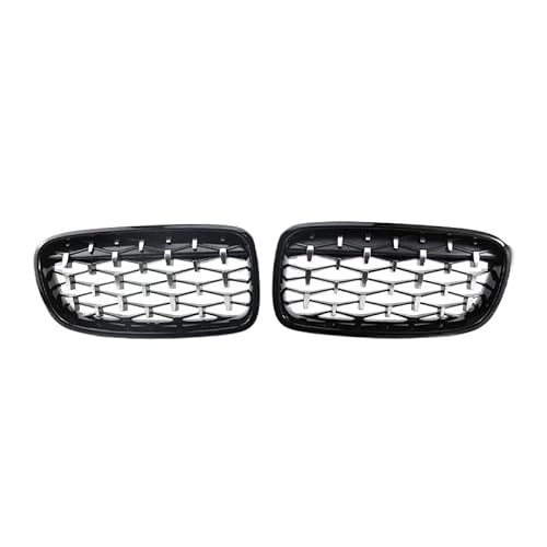 Auto Front Nieren Kühlergrill Für 3er-Serie F30 F31 F35 320i 325i 328 2011–2019, Auto-Frontstoßstangengitter, Doppellinie, glänzend schwarz, Klavierlackschwarz von YQZGRD