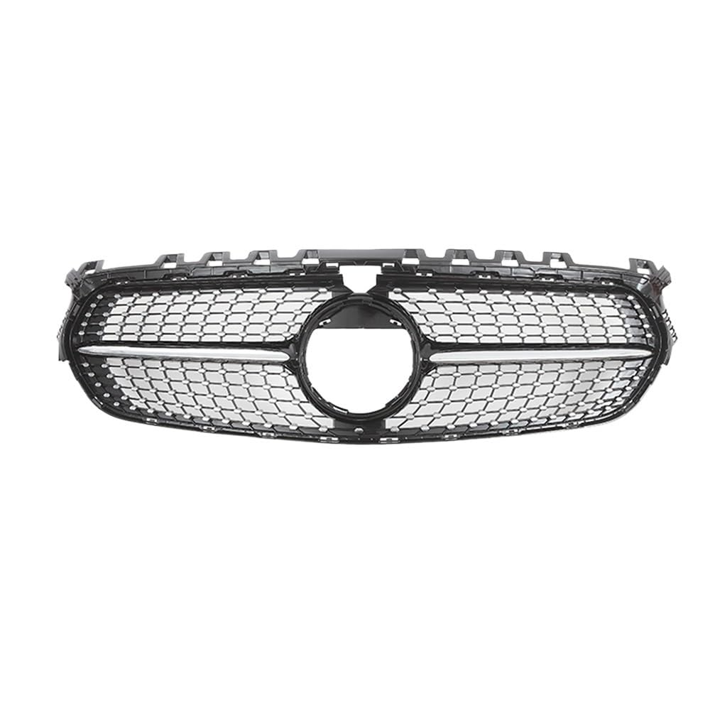 Auto Front Nieren Kühlergrill Für B-Klasse W247 2020–2023 B200 Chrom-Silber-Diamanten-Stil-Kühlergrill, glänzend schwarz, GTR-Stil-Frontstoßstangengrill von YQZGRD