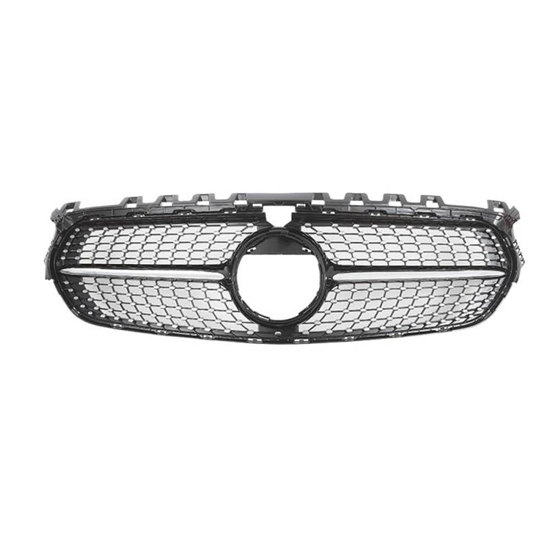 Auto Front Nieren Kühlergrill Für B-Klasse W247 2020–2023 B200 Chrom-Silber-Diamanten-Stil-Kühlergrill, glänzend schwarz, GTR-Stil-Frontstoßstangengrill von YQZGRD