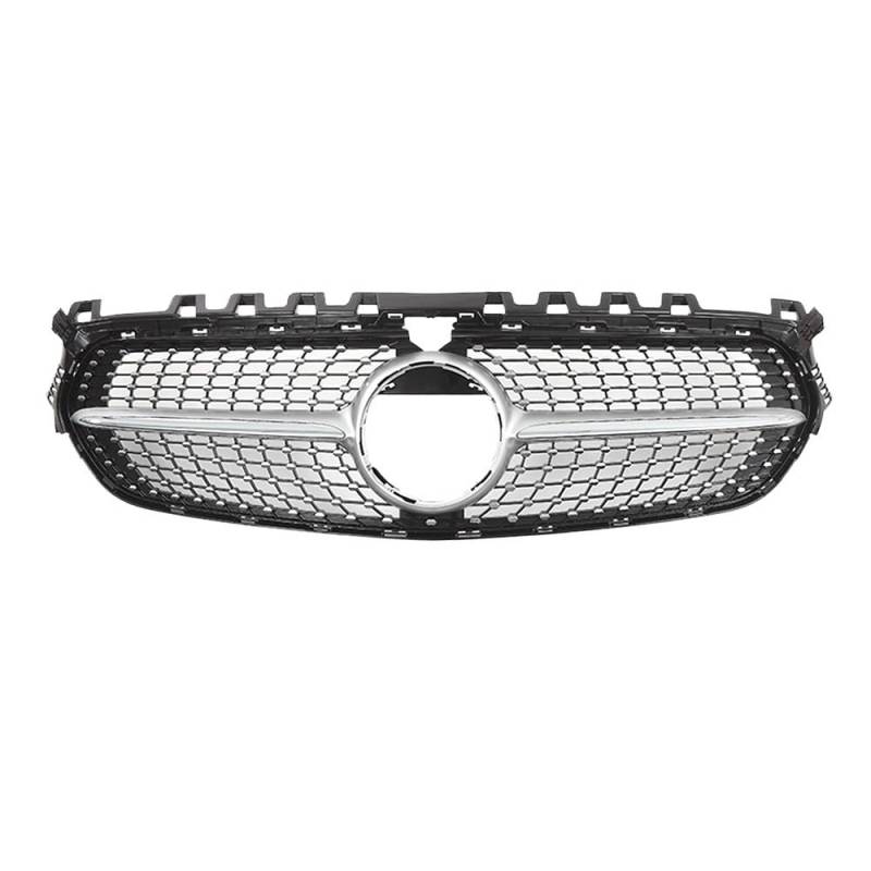 Auto Front Nieren Kühlergrill Für B-Klasse W247 2020–2023 B200 Chrom-Silber-Diamanten-Stil-Kühlergrill, glänzend schwarz, GTR-Stil-Frontstoßstangengrill von YQZGRD