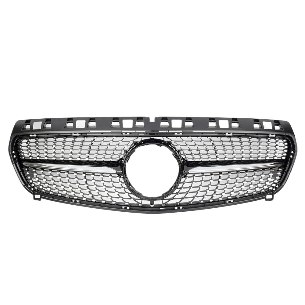 Auto Front Nieren Kühlergrill Für Benz A-Klasse W176 2013-2015 A180 A200 A250 A45 AMG Chrom Black Diamonds Style Grille Black GTR Frontstoßstangengrill von YQZGRD