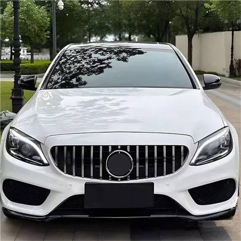 Auto Front Nieren Kühlergrill Für Benz C Klasse W205 C200 C250 C300 C350 2015-2018 Pre-Facelift GT Stil Auto Einlass Mesh Front Grille Grill Zubehör von YQZGRD