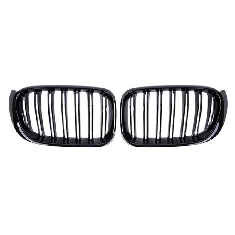 Auto Front Nieren Kühlergrill Für X3 F25 X4 F26 Auto Front Niere Grills Glanz Schwarz Dual Lamellen Gitter Grille Zubehör 2014 2015 2016 2017 von YQZGRD