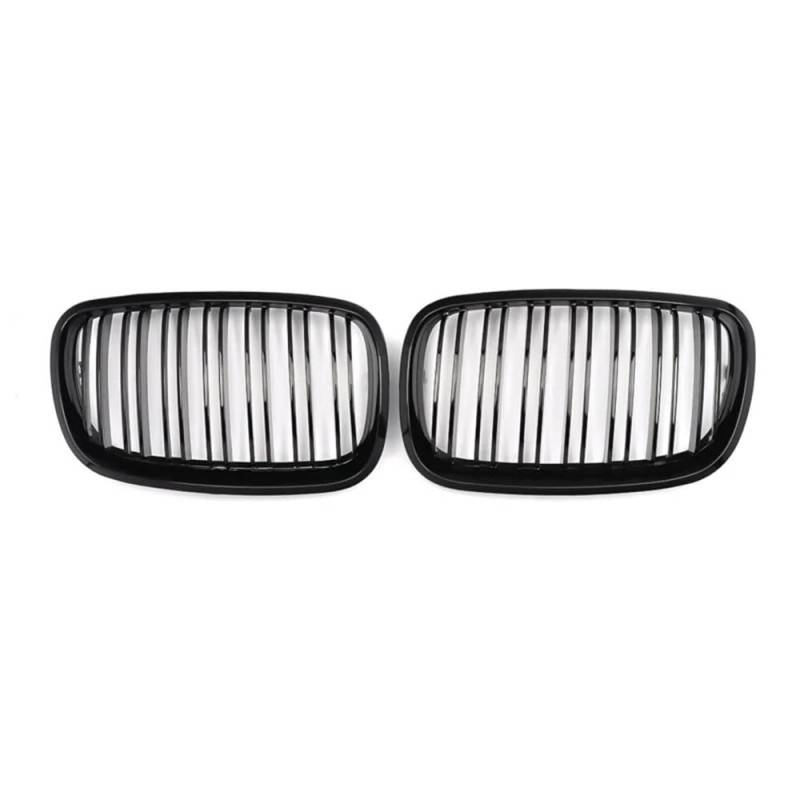 Auto Front Nieren Kühlergrill Glänzend schwarzer Doppellamellen-Fronthaubengrill, passend für X5 E70 X6 E71 Grills 2007–2013, Autoteil, Autozubehör von YQZGRD