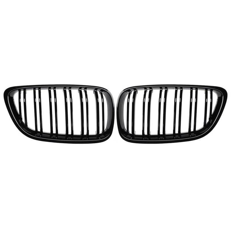 Auto Front Nieren Kühlergrill Glänzend schwarzer Frontstoßstangen-Nieren-Doppellinien-Sportgrill für M2 F87 F22 F23 F24 2014–2018 220i 230i 235i von YQZGRD