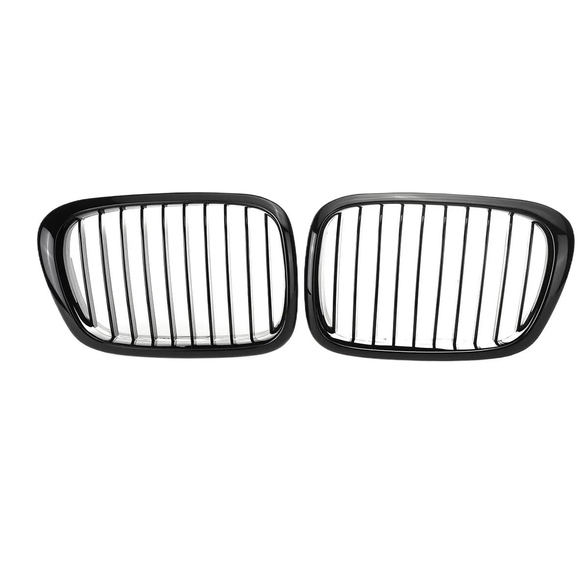 Auto Front Nieren Kühlergrill Glänzend schwarzer Kühlergrill, Auto-Fronthaubengrill, Nierengitter für E39 5er 525i 528i 530i 540i M5 1999–2003 von YQZGRD