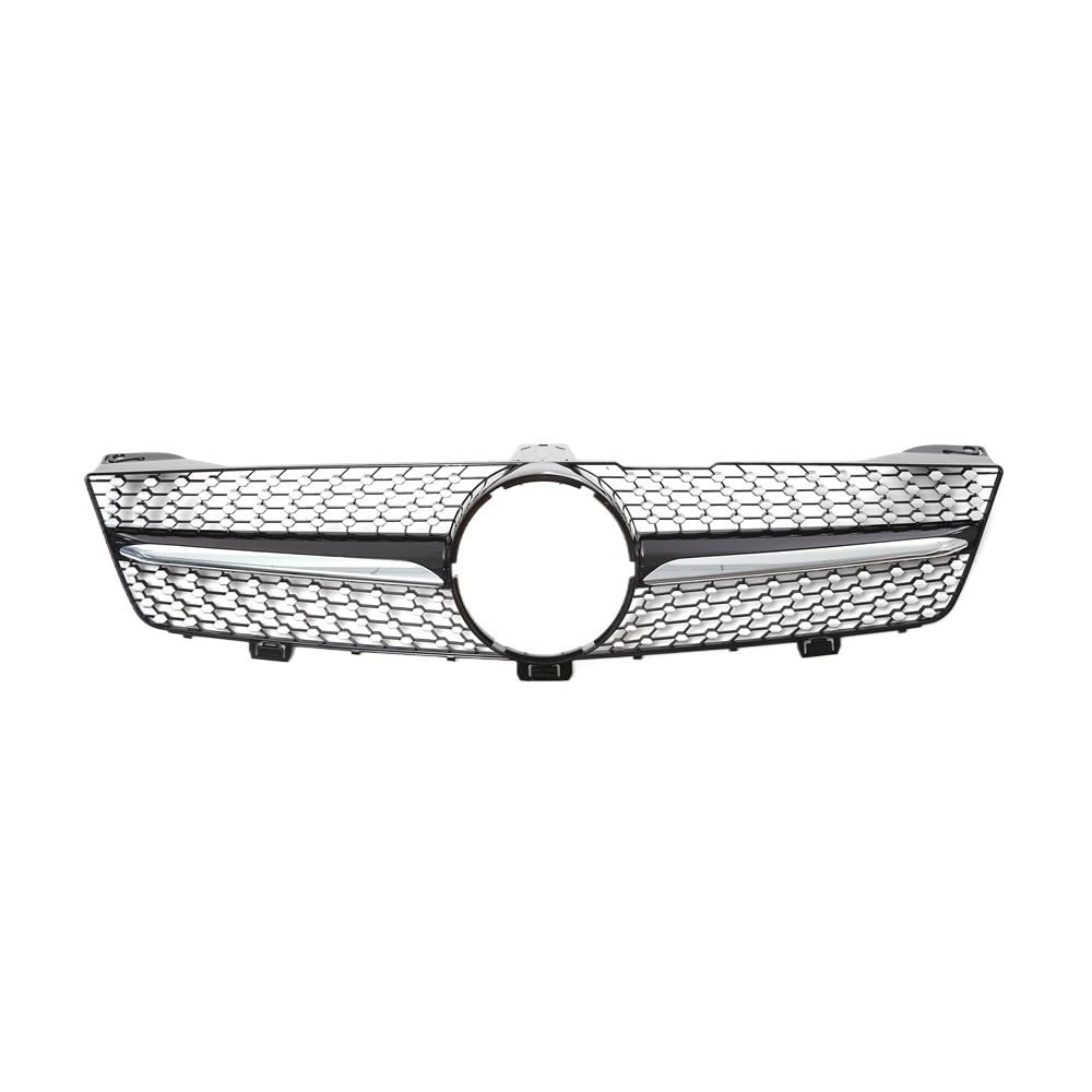 Auto Front Nieren Kühlergrill Glänzend schwarzer Kühlergrill im GTR-Stil für Benz CLS-Klasse W219 2005–2008, CLS350 CLS550 CLS63 AMG, Stoßstangengrill im Diamant-Stil von YQZGRD