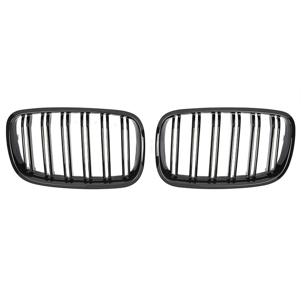 Auto Front Nieren Kühlergrill Glänzend schwarzer vorderer Nieren-Doppellamellengrill für X5 E70 2007–2013, X6 E71 E72 2008–2014, Autozubehör von YQZGRD