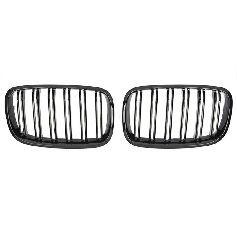 Auto Front Nieren Kühlergrill Glänzend schwarzer vorderer Nieren-Doppellamellengrill für X5 E70 2007–2013, X6 E71 E72 2008–2014, Autozubehör von YQZGRD