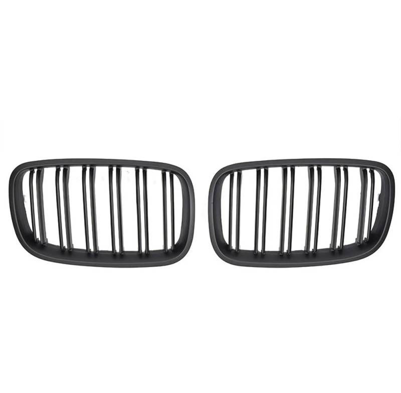 Auto Front Nieren Kühlergrill Glänzend schwarzer vorderer Nieren-Doppellamellengrill für X5 E70 2007–2013, X6 E71 E72 2008–2014, Autozubehör von YQZGRD