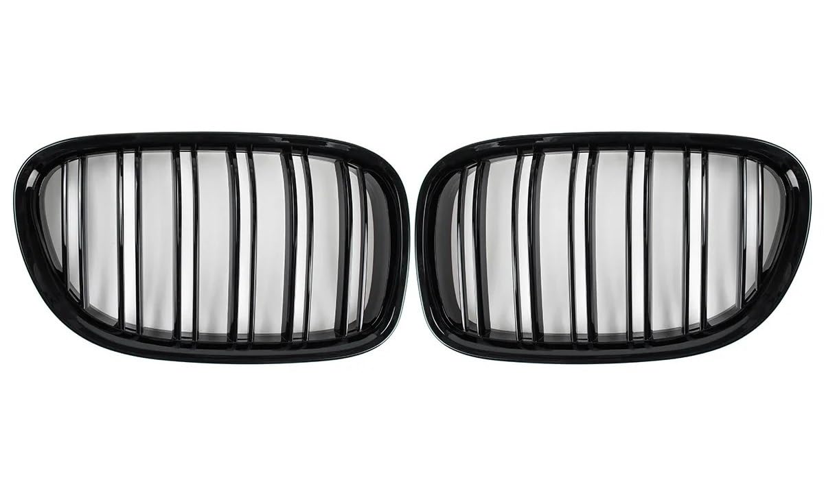 Auto Front Nieren Kühlergrill Glänzend schwarzes Auto-Frontnierengitter mit Zwei Lamellen für 7er-Serie für F01 F02 F03 F04 2009–2015 von YQZGRD