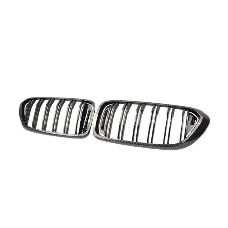 Auto Front Nieren Kühlergrill Kohlefaser-Kühlergrill, Auto-Front-Nieren-Grill-Haube für 6er GT G32 2018–2020, Doppellamellengrills von YQZGRD