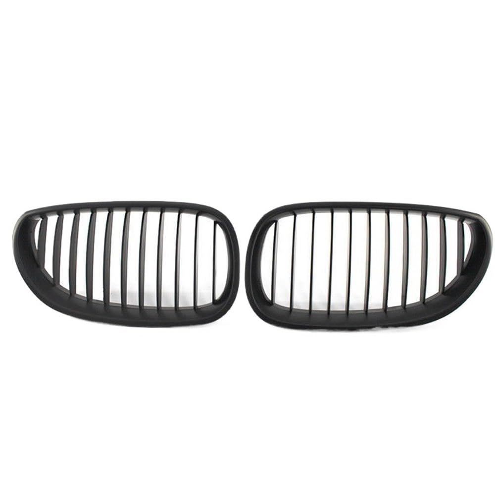 Auto Front Nieren Kühlergrill Nieren-Frontstoßstangengrill, Einzellamellen-Einlassgrill, passend für 5er E60 E61 2003–2009, Autozubehör, Schwarz von YQZGRD