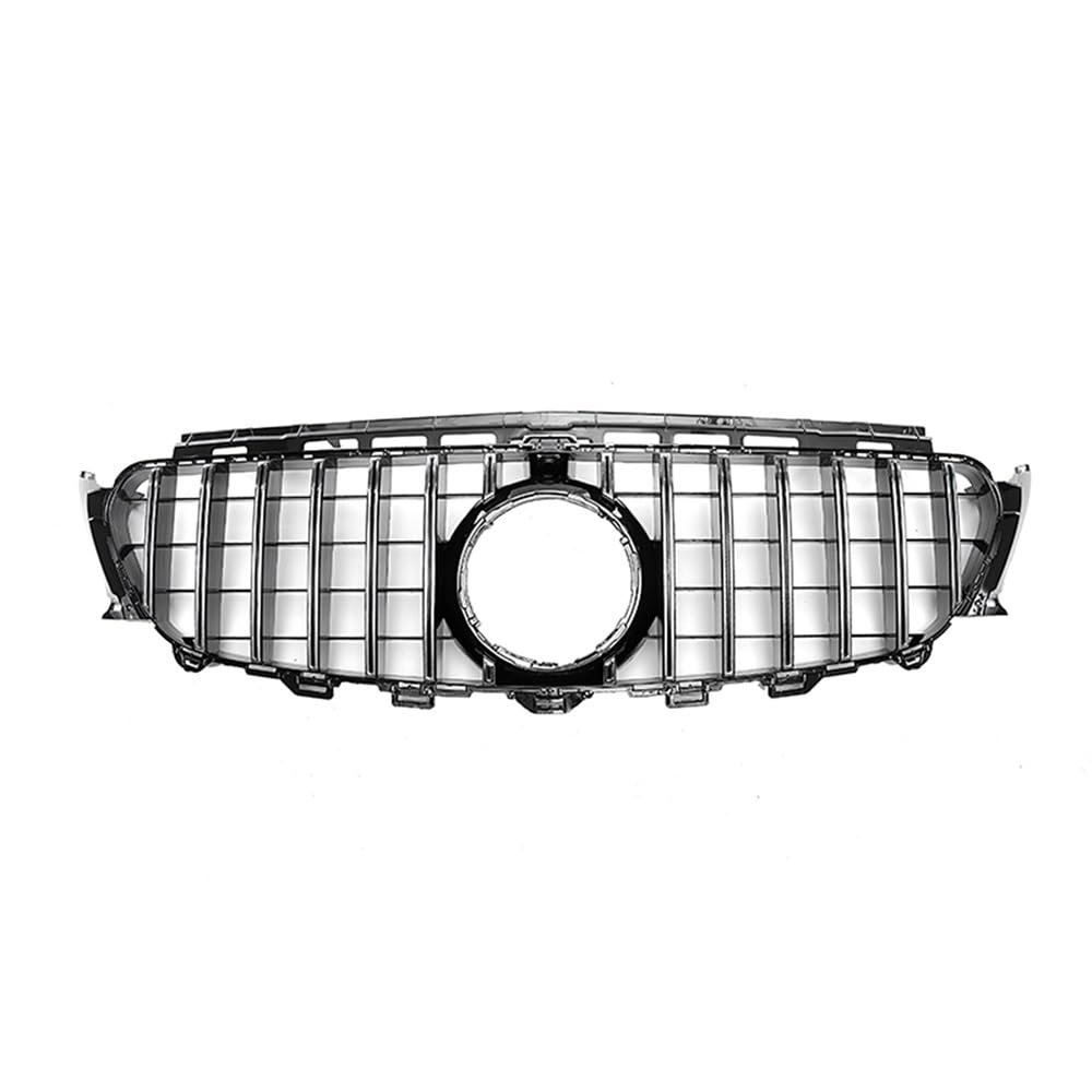 Auto Front Nieren Kühlergrill Oberer Grill im GT-R-Stil für Benz E-Klasse W213 2016–2020 E200 E250 E300, schwarz/Silber, Frontstoßstangenhaube, Netzgitter von YQZGRD