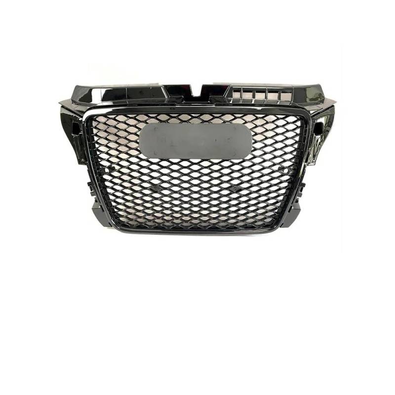 Auto Front Nieren Kühlergrill RS3-Kühlergrill im Wabenstil, passend für A3 8P 2008–2012, glänzend schwarzer Rahmen, Frontstoßstangengrill von YQZGRD