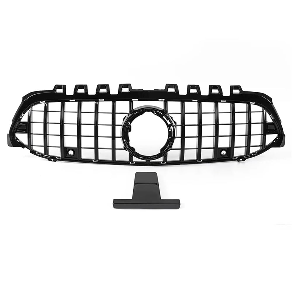 Auto Front Nieren Kühlergrill Rhyming Frontgrill Grill Hood Mesh Black Grill Grid Kit GT Style Für Benz A-Klasse W177 A200 A220 A250 2019 2020 2021 2022 von YQZGRD