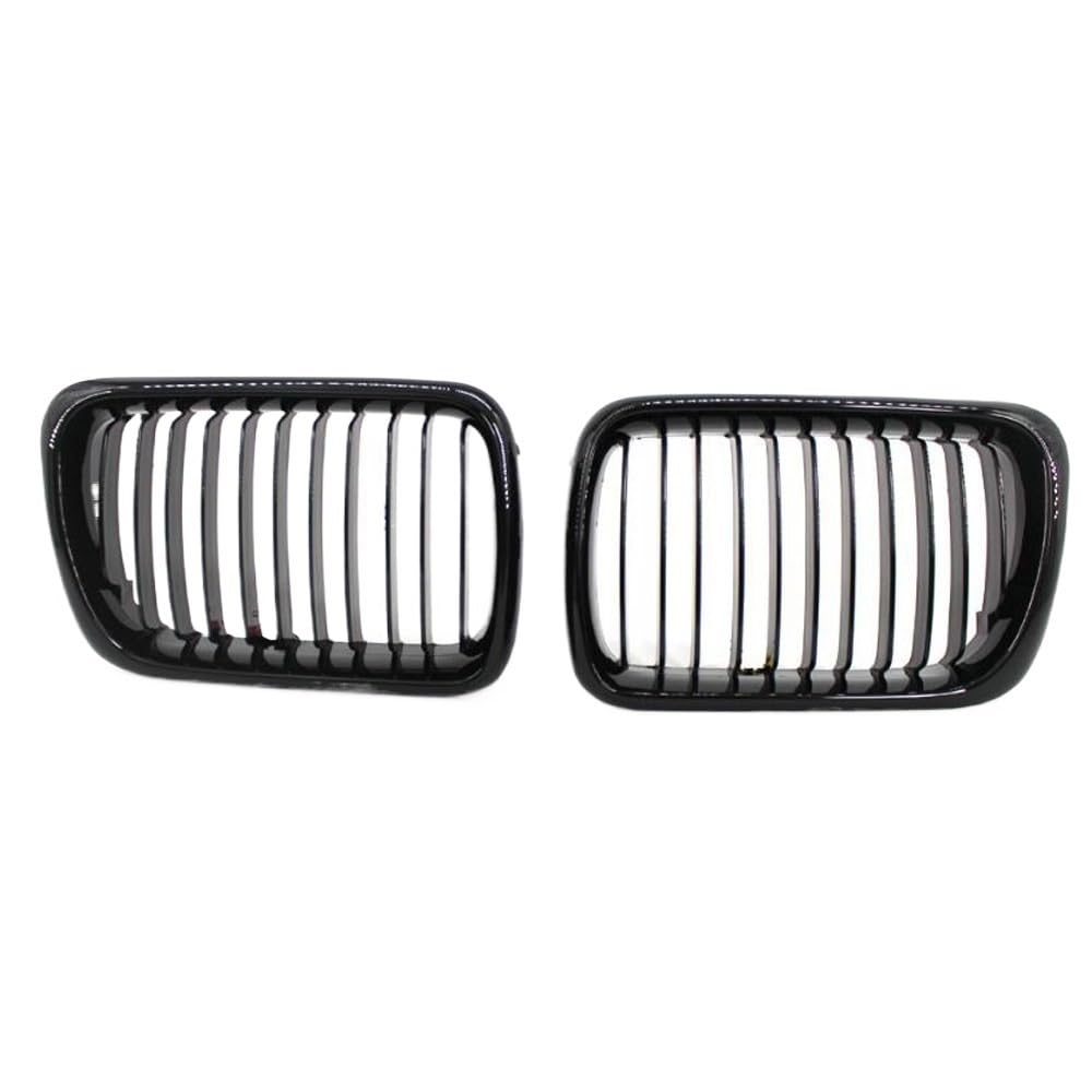 Auto Front Nieren Kühlergrill SCHWARZER Kühlergrill vorne Ersatzhaube Nierengrill für E36 1997 1998 1999 für 318i 323i 325i 320i 328i von YQZGRD