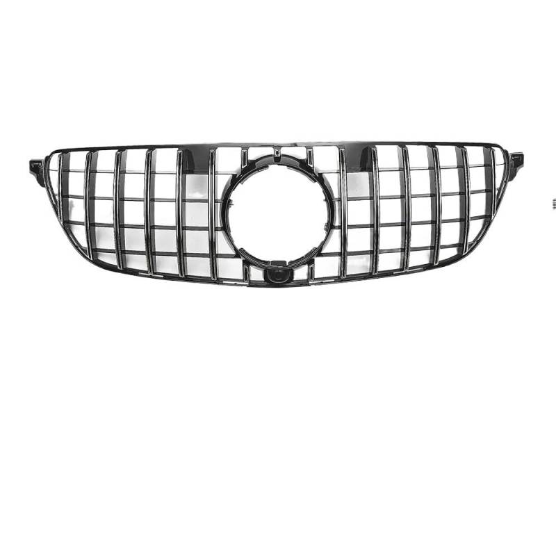 Auto Front Nieren Kühlergrill Silberner Frontstoßstangengrill im GTR-Stil für Benz GLE W166 2016–19 GLE300d GLE350 GLE350d GLE400 GLE43 AMG von YQZGRD