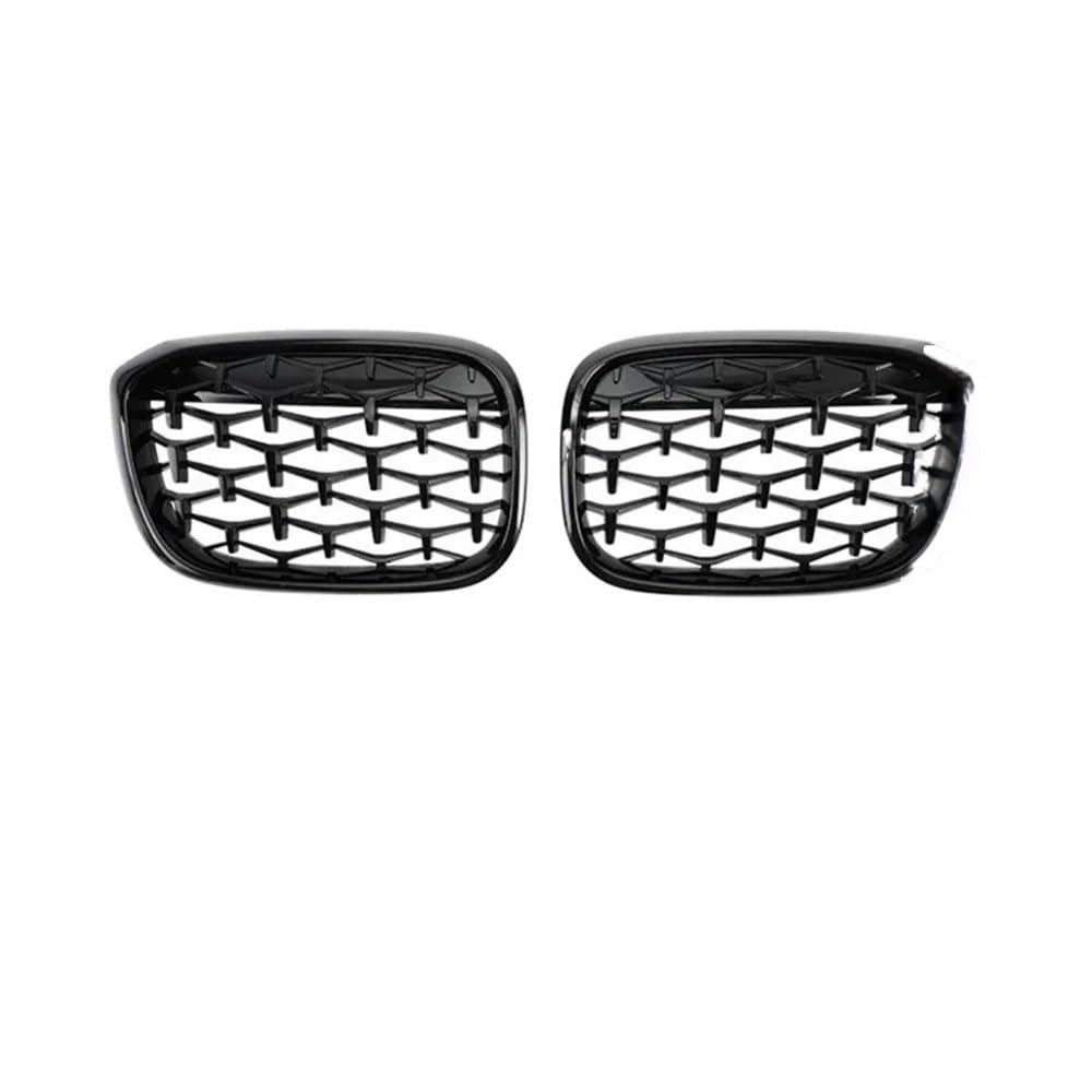 Auto Front Nieren Kühlergrill Silberner und schwarzer Diamant-Stil, Auto-Frontstoßstangengrill, Nierengitter, 2 Stück, für X3 X4 G01 G02 G08 2017–2021 von YQZGRD