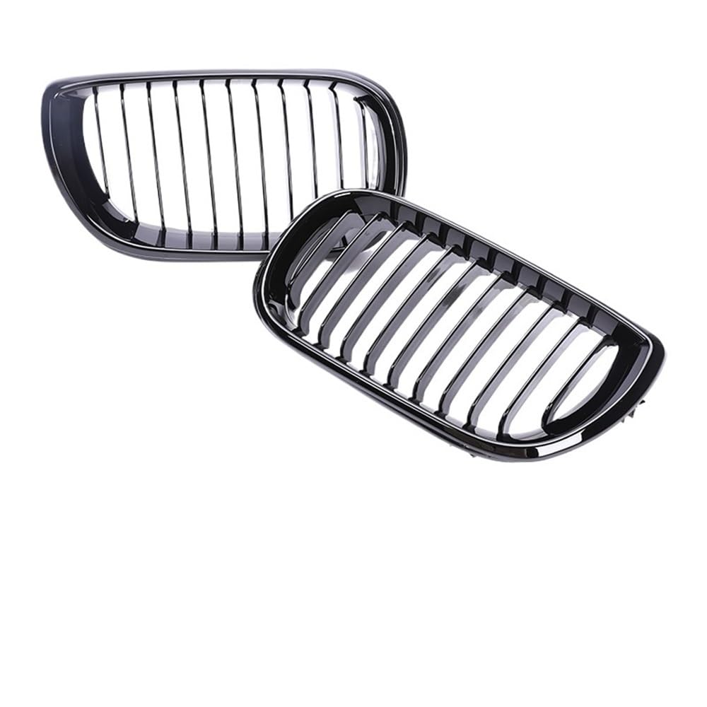 Auto Front Nieren Kühlergrill Vorne Unten Doppel Lamellen Chrom Schwarz Grill Für 3 Serie E46 2004-2007 Carbon Kühlergrill Abdeckung 2/4 türen Auto Zubehör von YQZGRD