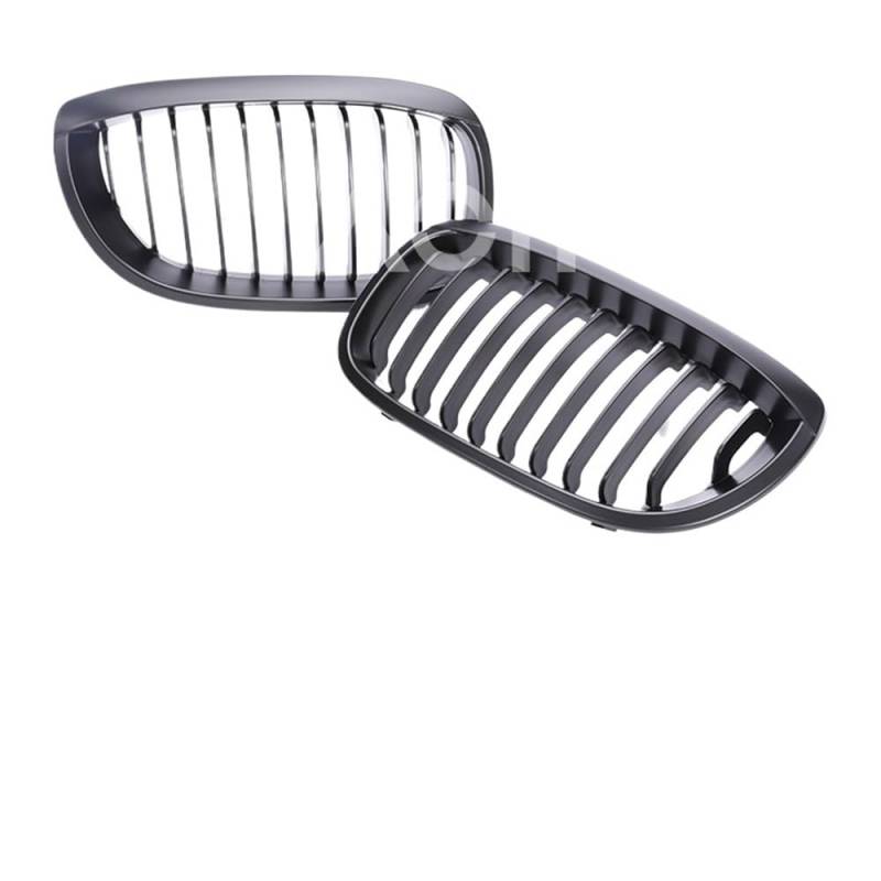 Auto Front Nieren Kühlergrill Vorne Unten Doppel Lamellen Chrom Schwarz Grill Für 3 Serie E46 2004-2007 Carbon Kühlergrill Abdeckung 2/4 türen Auto Zubehör von YQZGRD