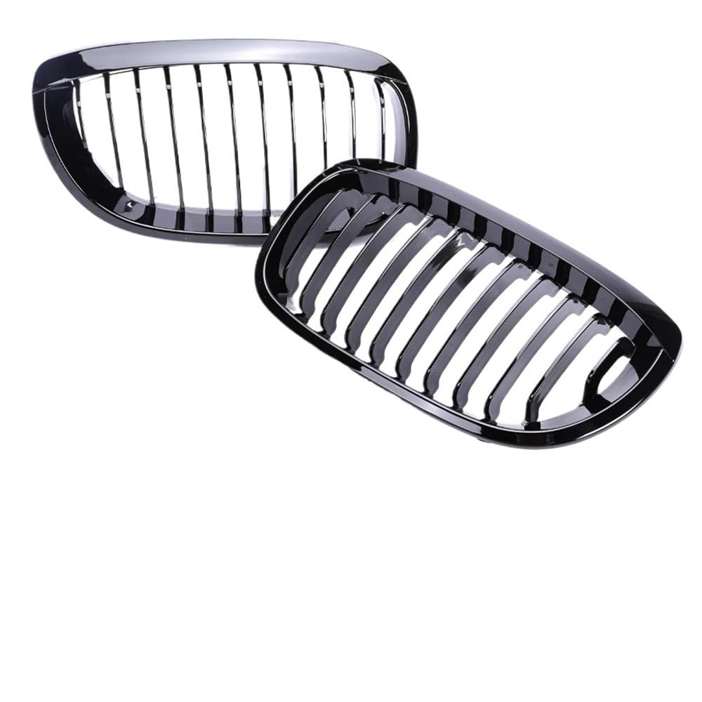 Auto Front Nieren Kühlergrill Vorne Unten Doppel Lamellen Chrom Schwarz Grill Für 3 Serie E46 2004-2007 Carbon Kühlergrill Abdeckung 2/4 türen Auto Zubehör von YQZGRD