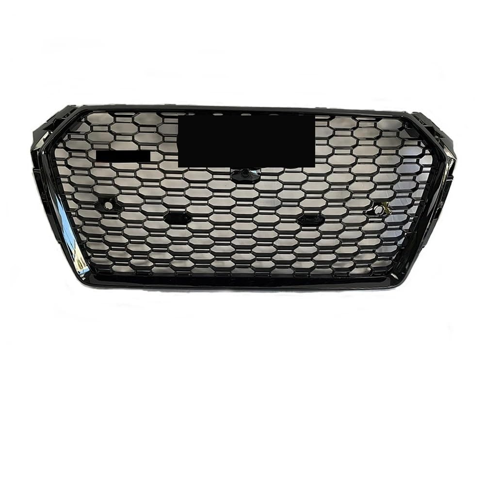 Auto Front Nieren Kühlergrill Vorne glänzend schwarz RS4 Style Stoßstangengrill passend für A4 S4 B9 2016–2019 bis RS4 Style Honeycomb Upper Grille von YQZGRD