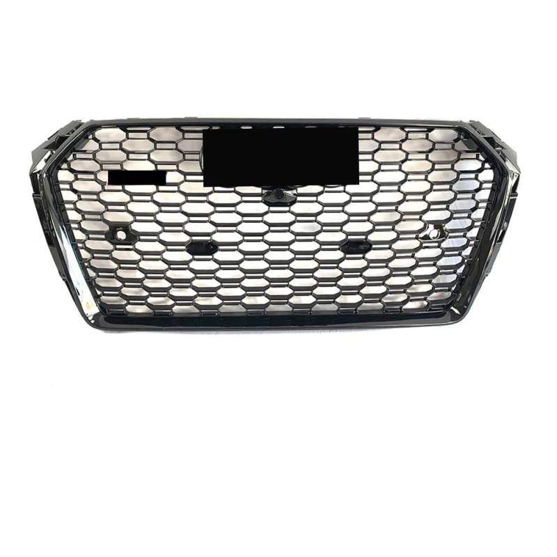 Auto Front Nieren Kühlergrill Vorne glänzend schwarz RS4 Style Stoßstangengrill passend für A4 S4 B9 2016–2019 bis RS4 Style Honeycomb Upper Grille von YQZGRD