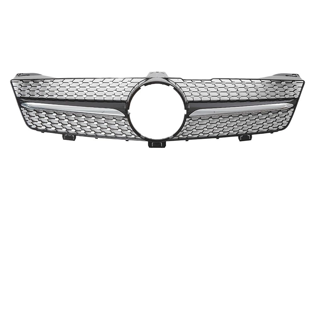 Auto Front Nieren Kühlergrill Vorne glänzend schwarz im GTR-Stil für Benz CLS W219 CLS350 CLS500 2005–2008. Stoßstangengitter im Diamant-Stil von YQZGRD