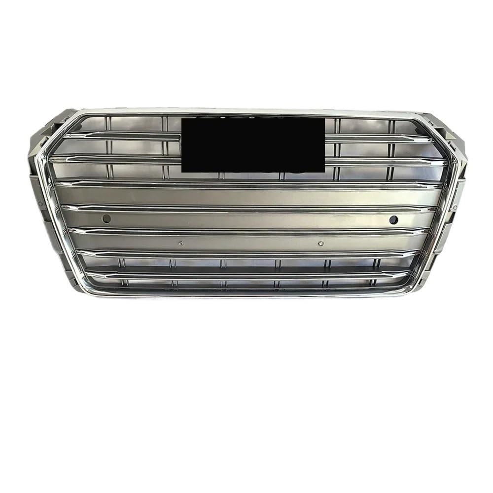 Auto Front Nieren Kühlergrill XVIP Schwarzer und chromgrauer S4-Style-Frontstoßstangengrill, passend für A4 S4 B9 2016–2019 bis S4-Style-Obergrill von YQZGRD