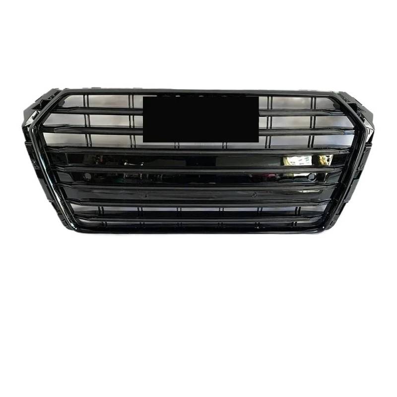 Auto Front Nieren Kühlergrill XVIP Schwarzer und chromgrauer S4-Style-Frontstoßstangengrill, passend für A4 S4 B9 2016–2019 bis S4-Style-Obergrill von YQZGRD