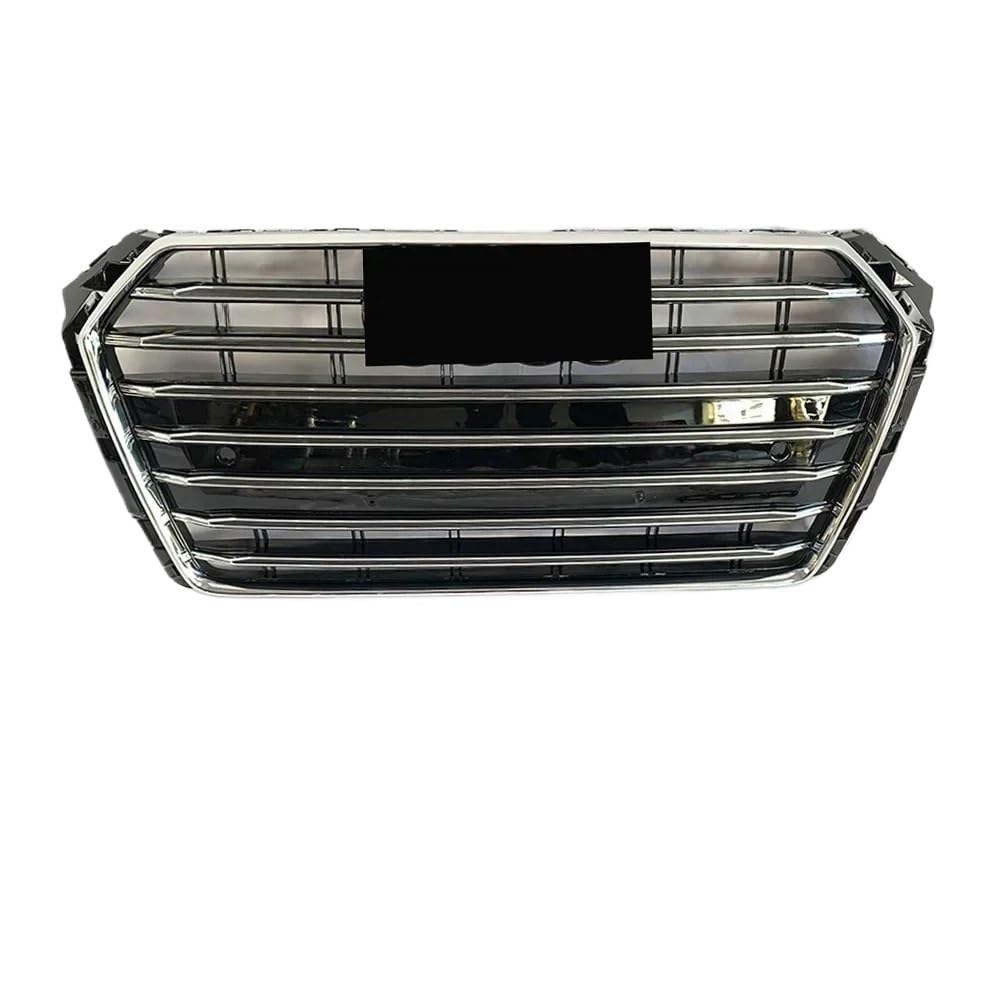 Auto Front Nieren Kühlergrill XVIP Schwarzer und chromgrauer S4-Style-Frontstoßstangengrill, passend für A4 S4 B9 2016–2019 bis S4-Style-Obergrill von YQZGRD