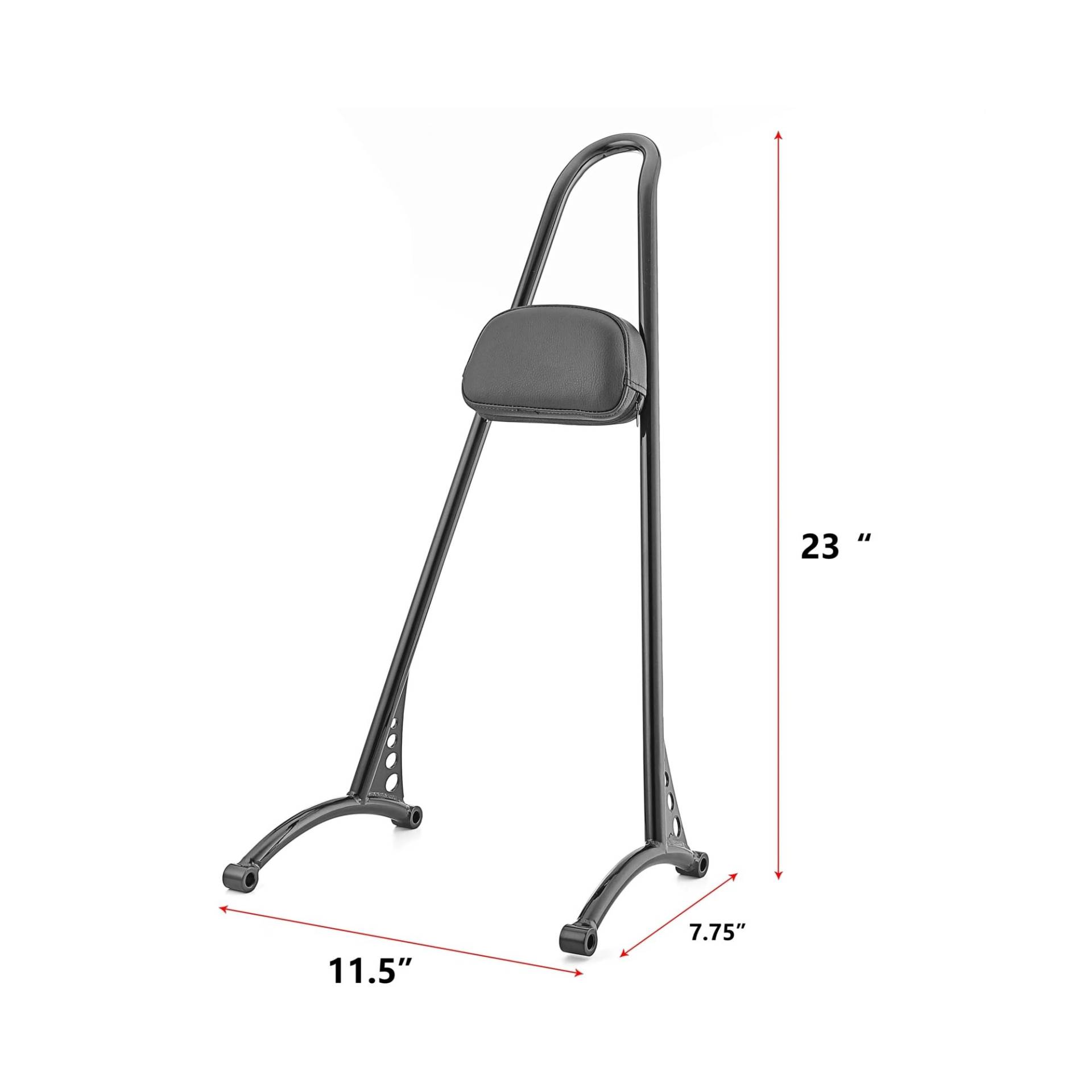 Gepäckträger Rückenkissen Beifahrer Motorrad 23" Hohe Passagier Sissy Bar Mit Rückenlehne Pad Zubehör Für H&Arley 2004-2022 Für Sportster XL 883 1200 XL von YQZGRD