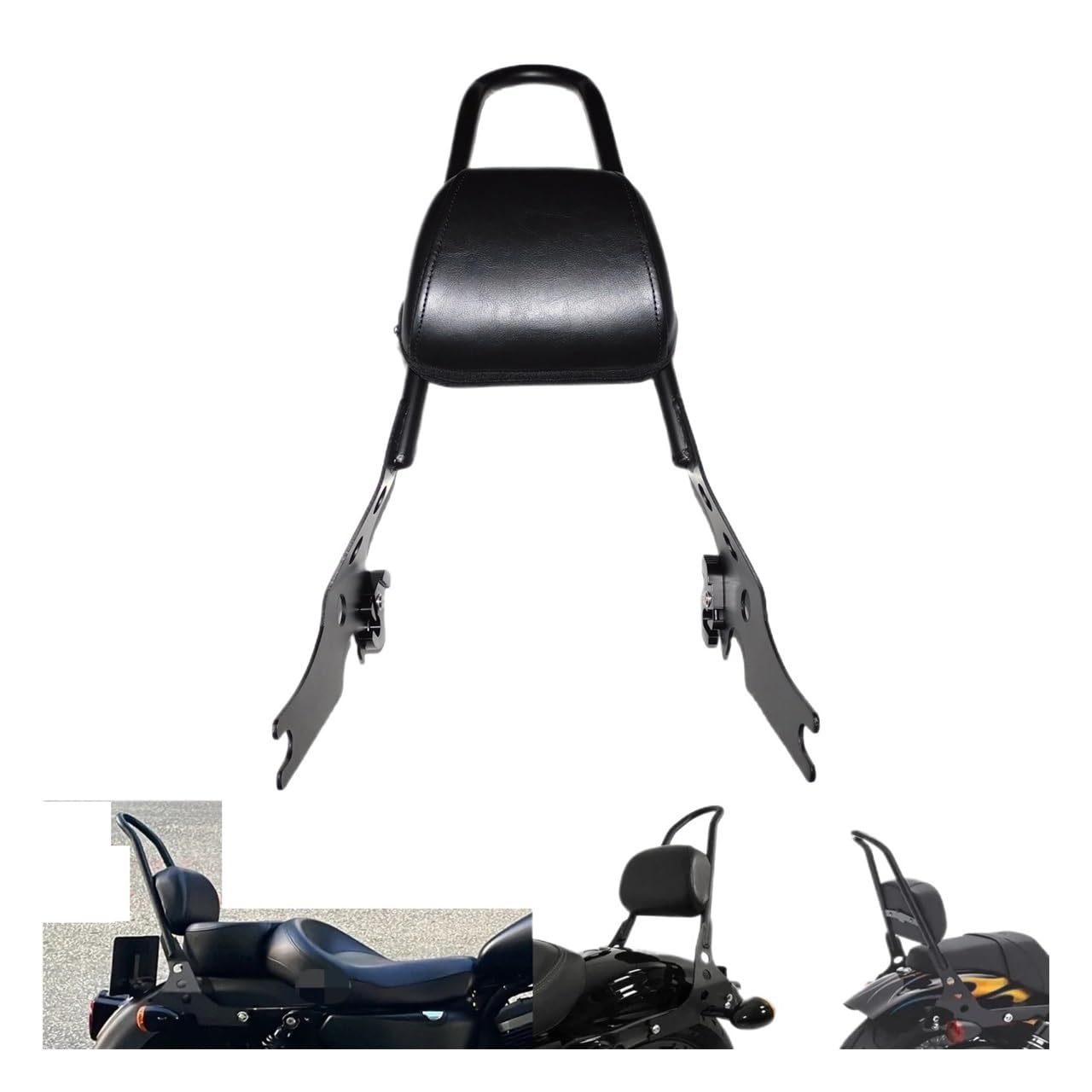 Gepäckträger Rückenkissen Beifahrer Motorrad Abnehmbare Sissy Bar Passagier Rückenlehne Kissen Für H&Arley Für Sportster XL Roadster Forty Eight Nightster 2004-2023 von YQZGRD