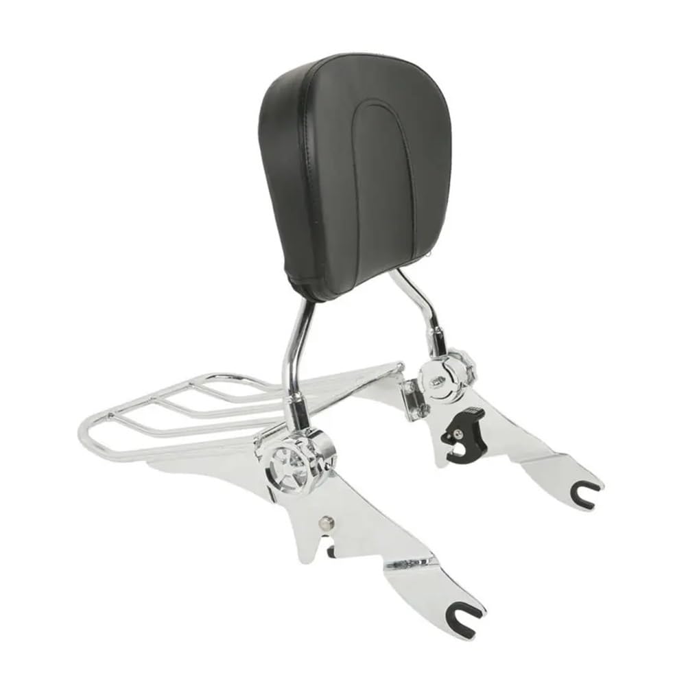 Gepäckträger Rückenkissen Beifahrer Motorrad Rückenlehne Sissy Bar Gepäckträger Für H&Arley Für Touring Für Road King Street Electra Glide FLHR FLHT FLHX FLTR 2009-2022 von YQZGRD