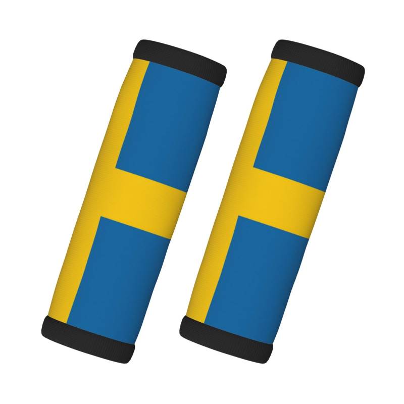Gepäckgriff-Umwicklung mit schwedischer Flagge, Gepäckhahn-Identifikatoren für Reisen, Kofferanhänger, 2 Stück von YQxwJL