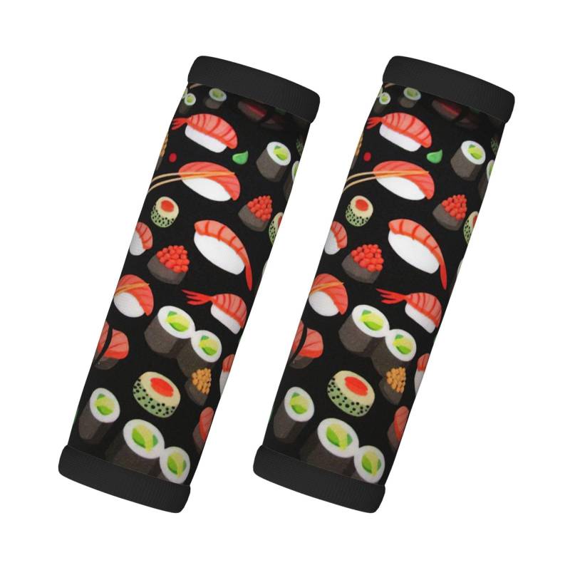 Japanischer Sushi-Garnelen-Druck, Gepäckgriff-Umwicklung, Gepäckhahn-Identifikatoren für Reisen, Kofferanhänger, 2 Stück von YQxwJL