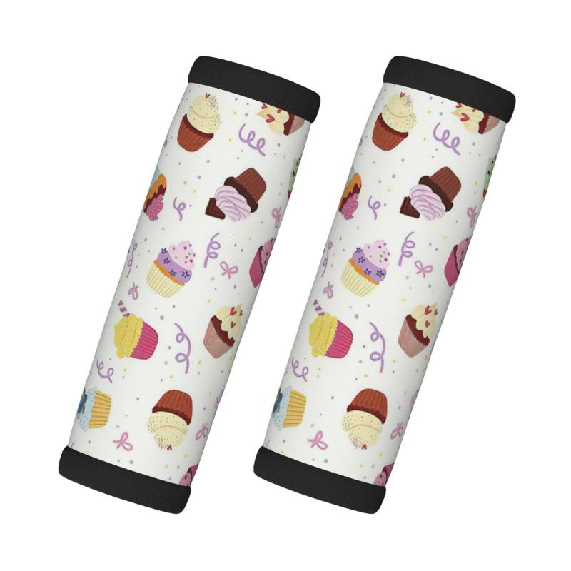 Köstliche Cupcakes Druck 2 Stück Gepäckgriff Wrap, Gepäckhahn-Identifikatoren für Reisen, Kofferanhänger, Identifier von YQxwJL