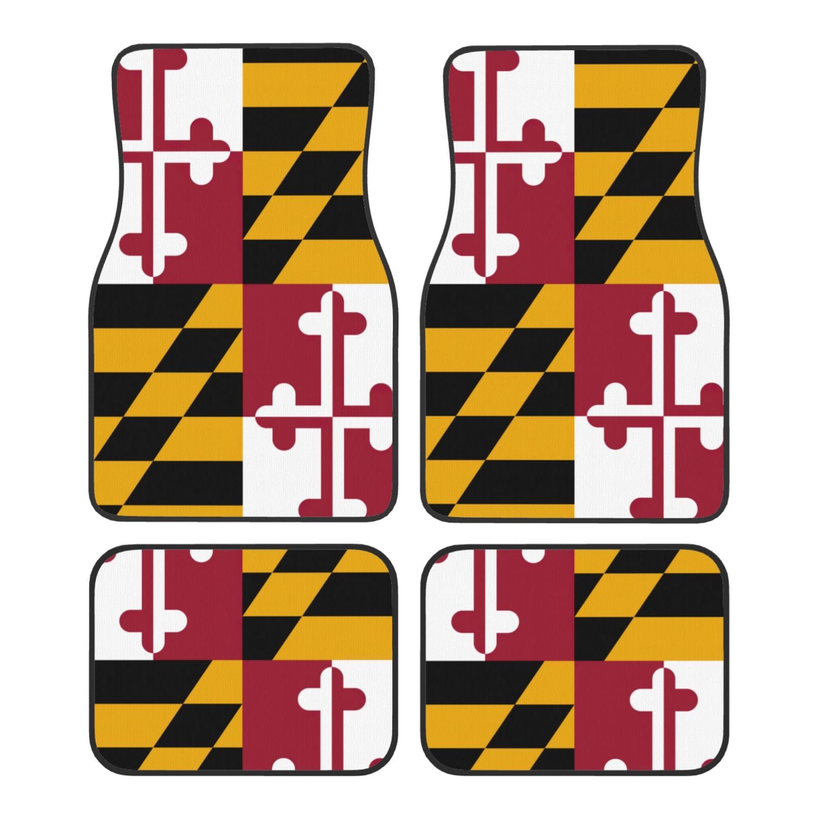 Maryland State Flag Print Auto-Fußmatten, Teppich-Fußmatten für Autos, robuster Schutz für die meisten Autos, SUVs, LKWs von YQxwJL