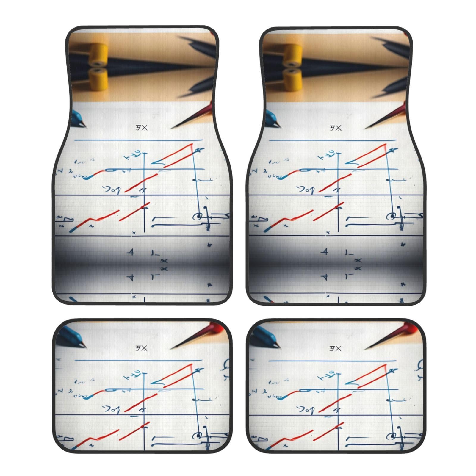 Mathe-Formel-Druck-Fußmatten, Teppich-Fußmatten für Autos, robuster Schutz für die meisten Autos, SUVs, LKWs von YQxwJL