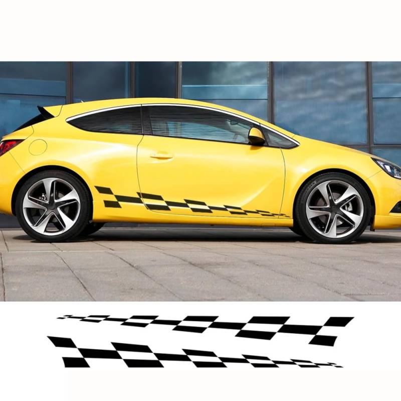 2 STÜCKE Auto Vinyl Seitenstreifen Aufkleber, für Opel Adam Astra Viva Corsa Auto Graphics Racing Sport PVC Aufkleber Tuning Zubehör von YREAJZVS