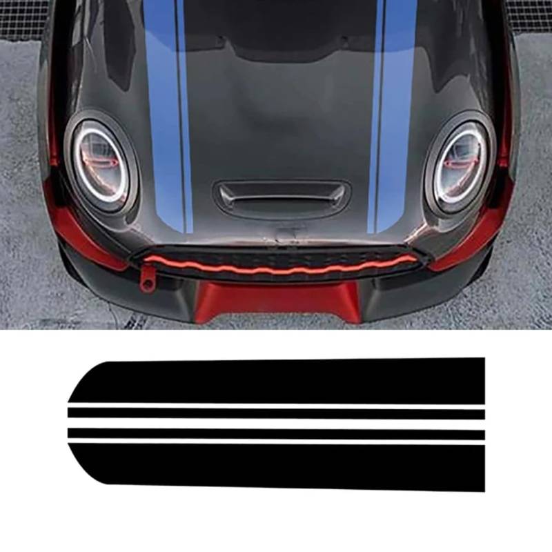 2 Stück Auto Motorhaube Aufkleber Motorhaube Streifen Vinyl Aufkleber, für Mini Cooper R60 Countryman F60 F55 F56 R56 R50 R53 Clubman F54 R55 R58 von YREAJZVS