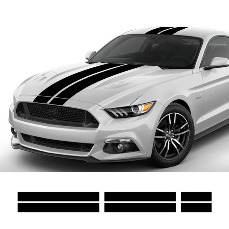 3Pcs Auto Aufkleber Auto Motorhaube Bonent Dach Heck Dekor Aufkleber Grafik Streifen Kit Vinyl Tuning Abdeckung, für Ford Mustang GT500 GT350 GT von YREAJZVS